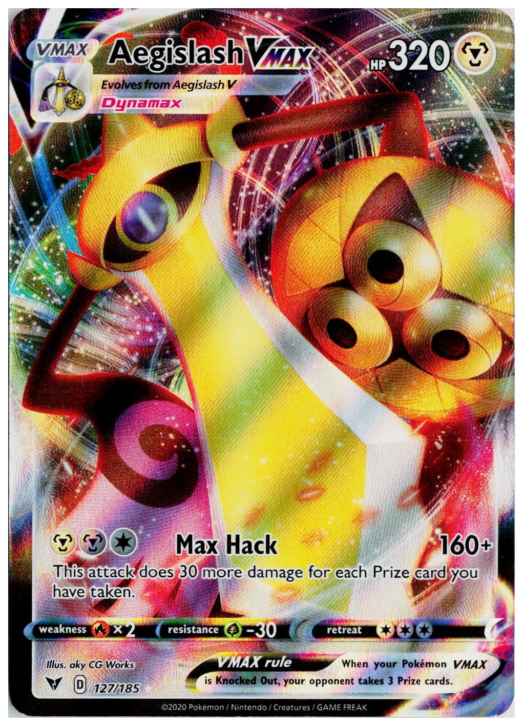 Pokemon 2020 SWSH04: Vivid Voltage #127 Aegislash VMAX