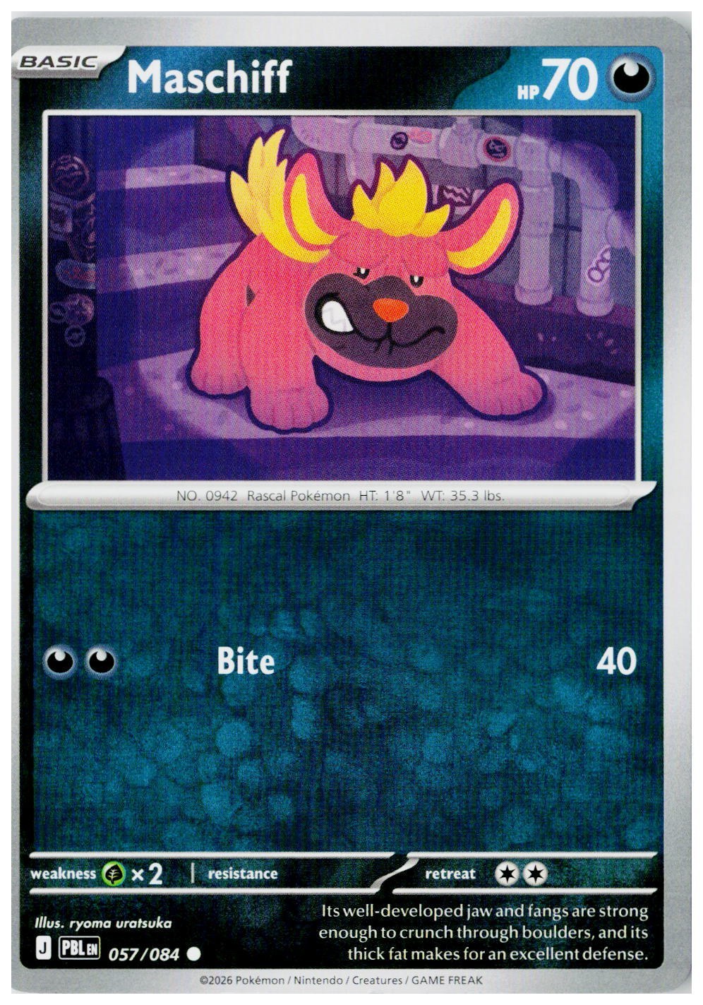 2026 Pokemon ME05: Pitch Black #057 Maschiff