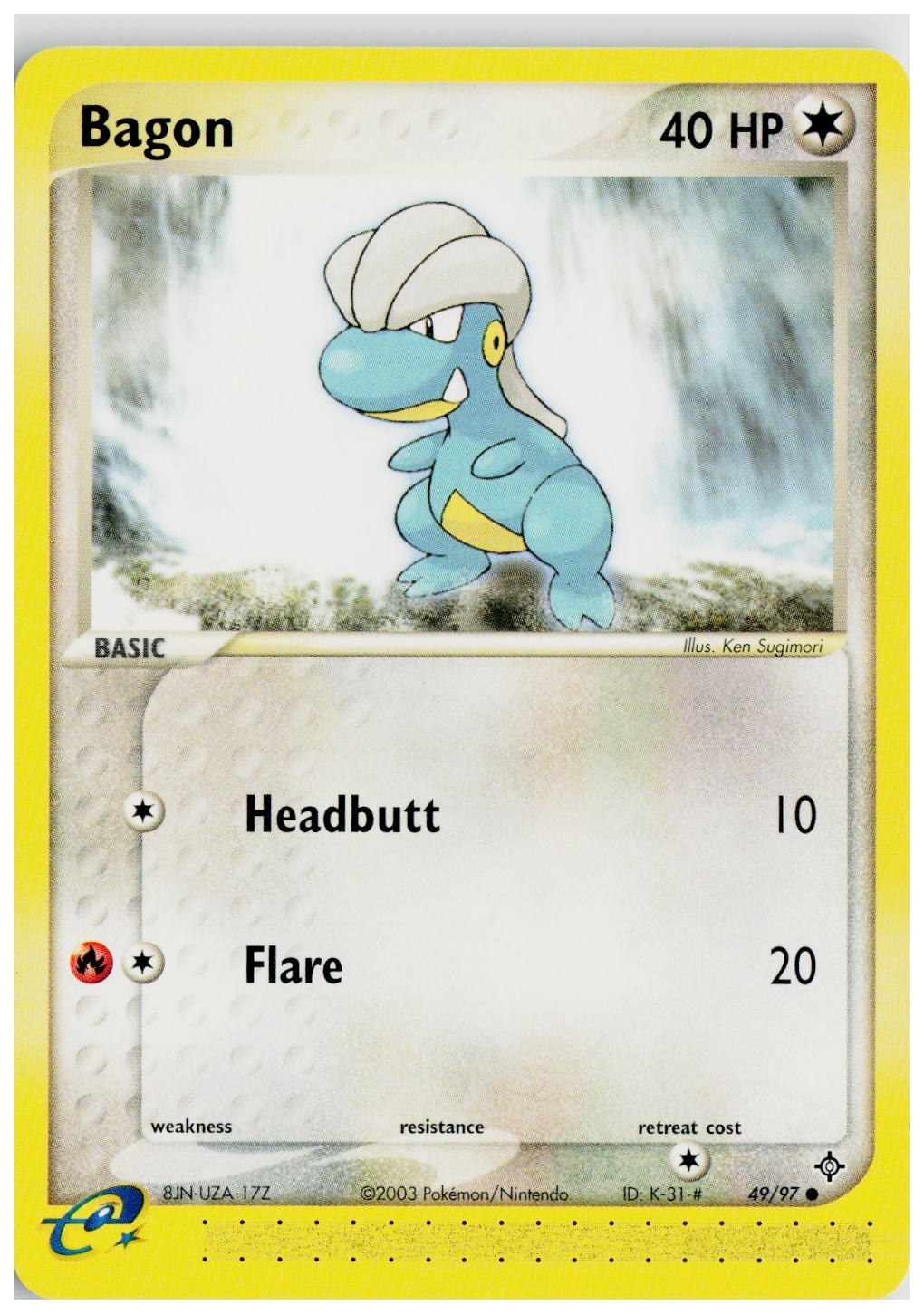 2003 Pokemon EX Dragon #49 Bagon