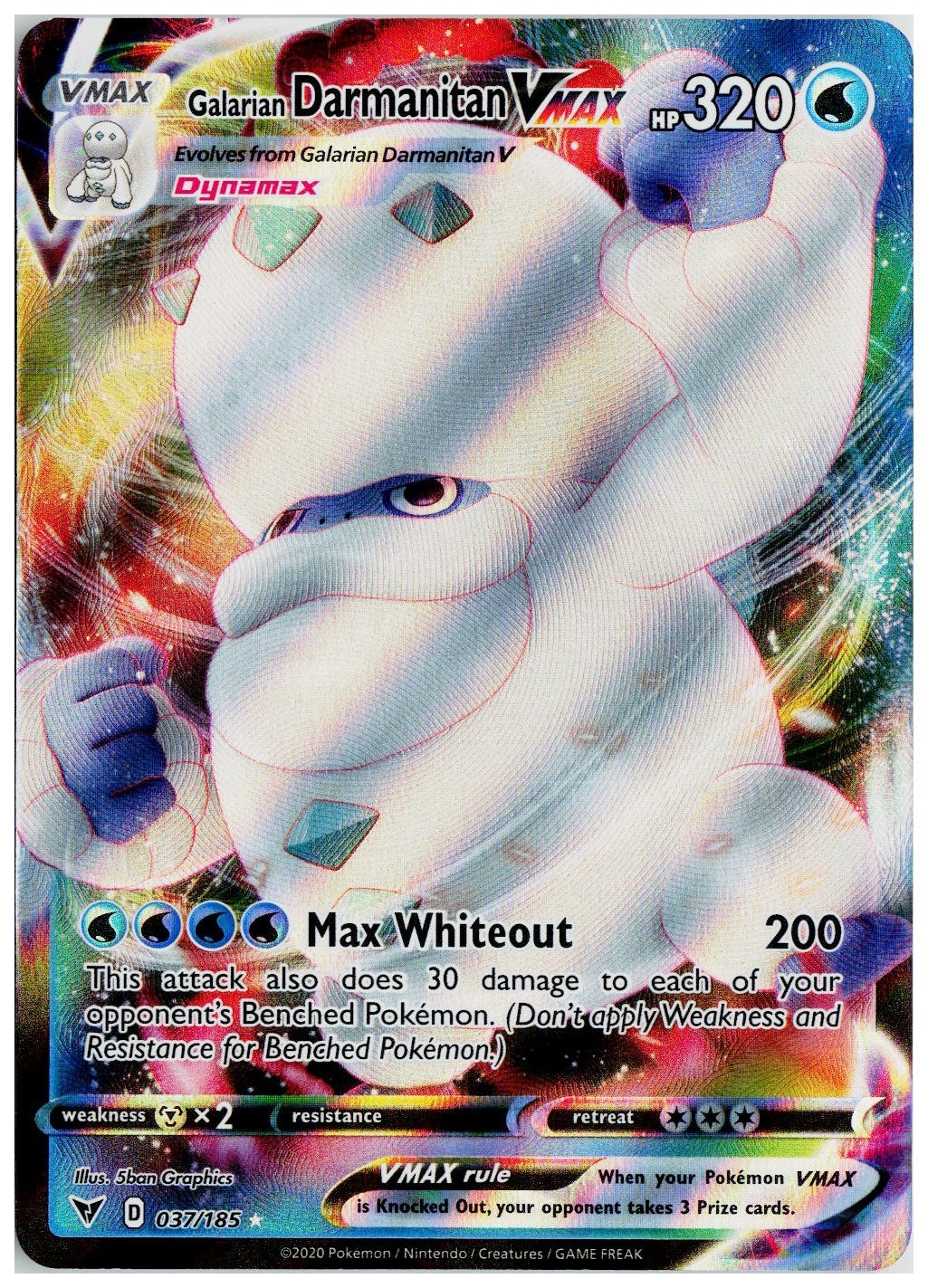 2020 Pokemon SWSH04: Vivid Voltage #037 Galarian Darmanitan VMAX