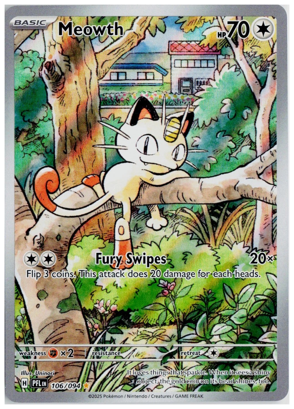 2025 Pokemon ME02: Phantasmal Flames #106 Meowth