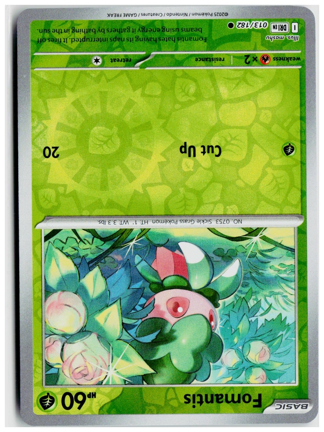 2025 Pokemon SV10: Destined Rivals Fomantis Reverse Holo #013 /182