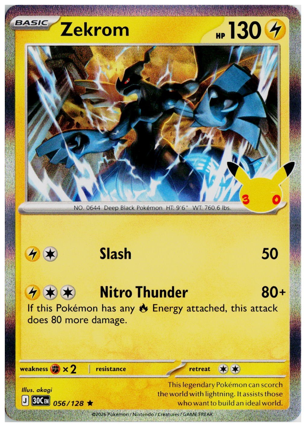 2026 Pokemon ME: 30th Celebration #056 Zekrom