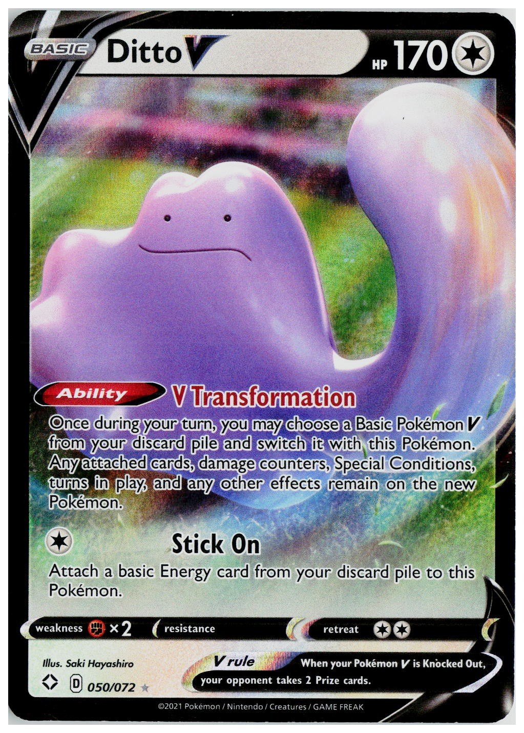 2024 Pokemon SHF: Shining Fates #050 Ditto V