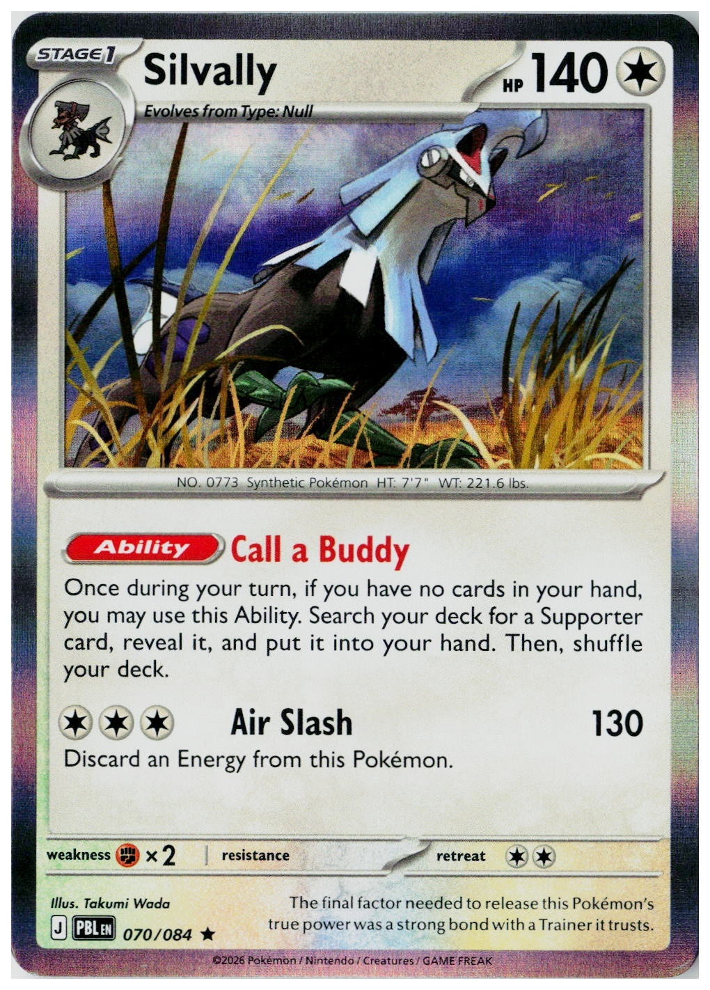 2026 Pokemon ME05: Pitch Black Silvally Holo #070 /84