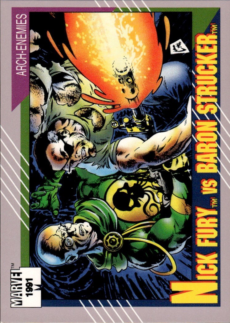 1991 Impel Marvel Universe II #111 Nick Fury vs. Baron Strucker