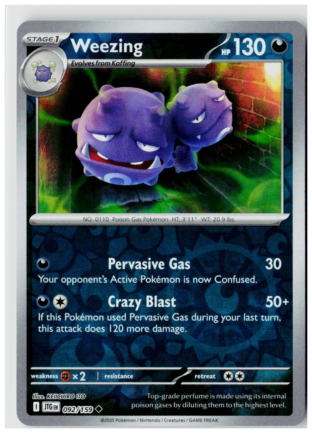 2025 Pokemon SV09: Journey Together Weezing Reverse Holo #092 /159
