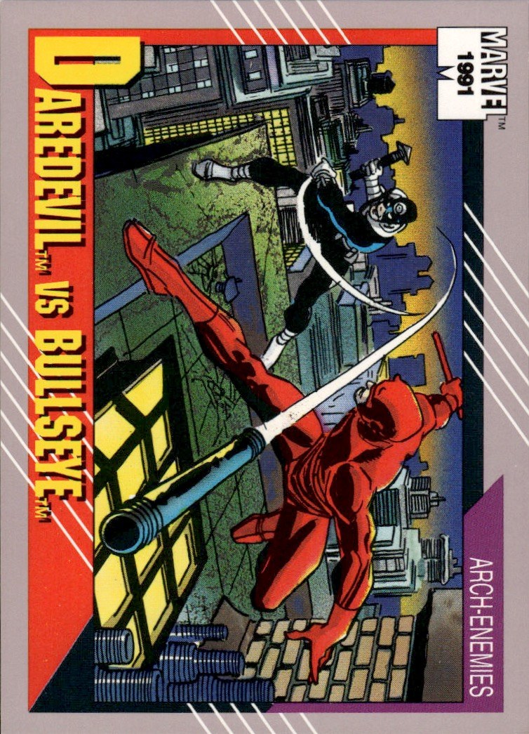 1991 Impel Marvel Universe II #104 Daredevil vs. Bullseye