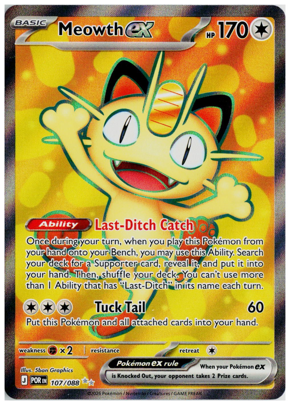 2026 Pokemon ME03: Perfect Order #107 Meowth ex
