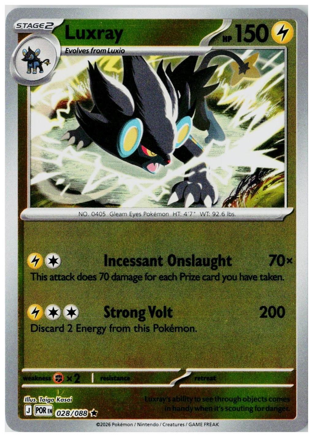 2026 Pokemon ME03: Perfect Order Luxray Holo #028 /88