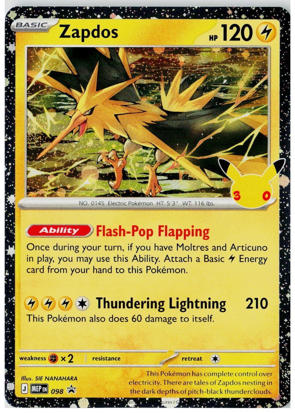 2026 Pokemon ME: 30th Celebration #055 Zapdos