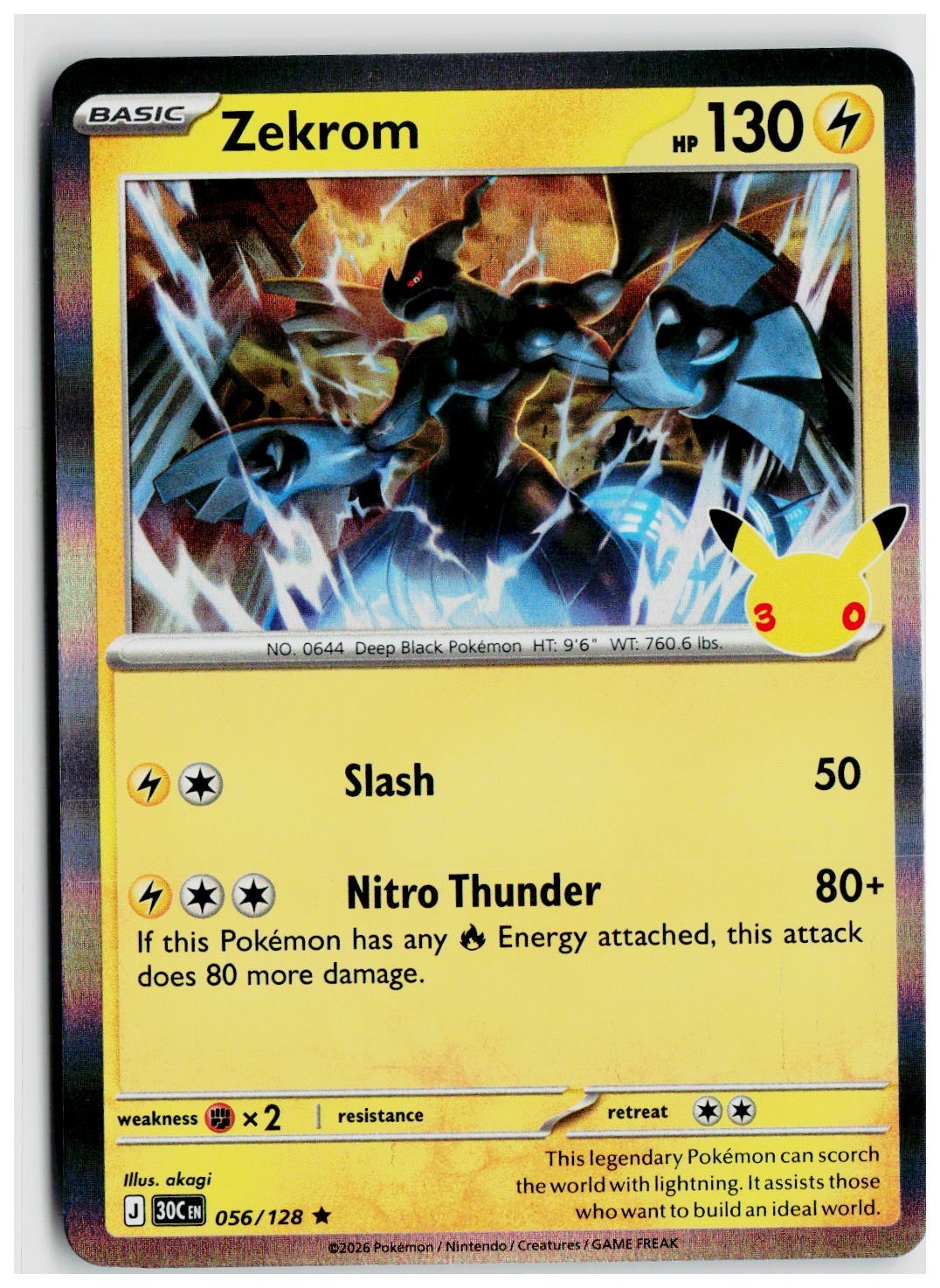 2026 Pokemon ME: 30th Celebration #056 Zekrom
