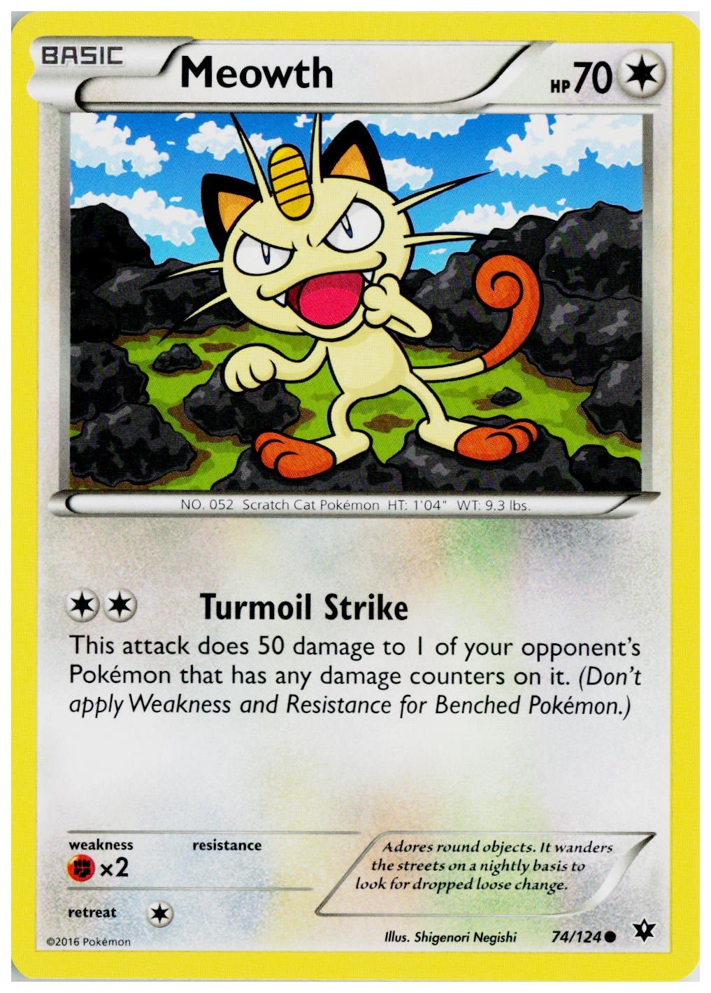 2016 Pokemon XY - Fates Collide #74 Meowth