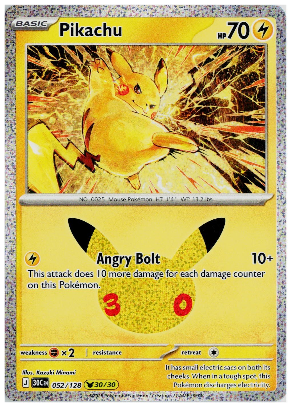 2026 Pokemon ME: 30th Celebration #052 Pikachu