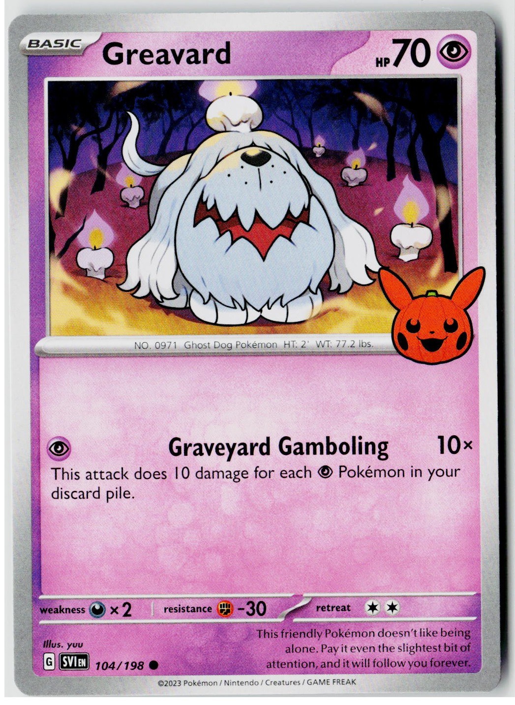 2023 Pokemon TTBB23: Trick or Trade BOOster Bundle #104 Greavard