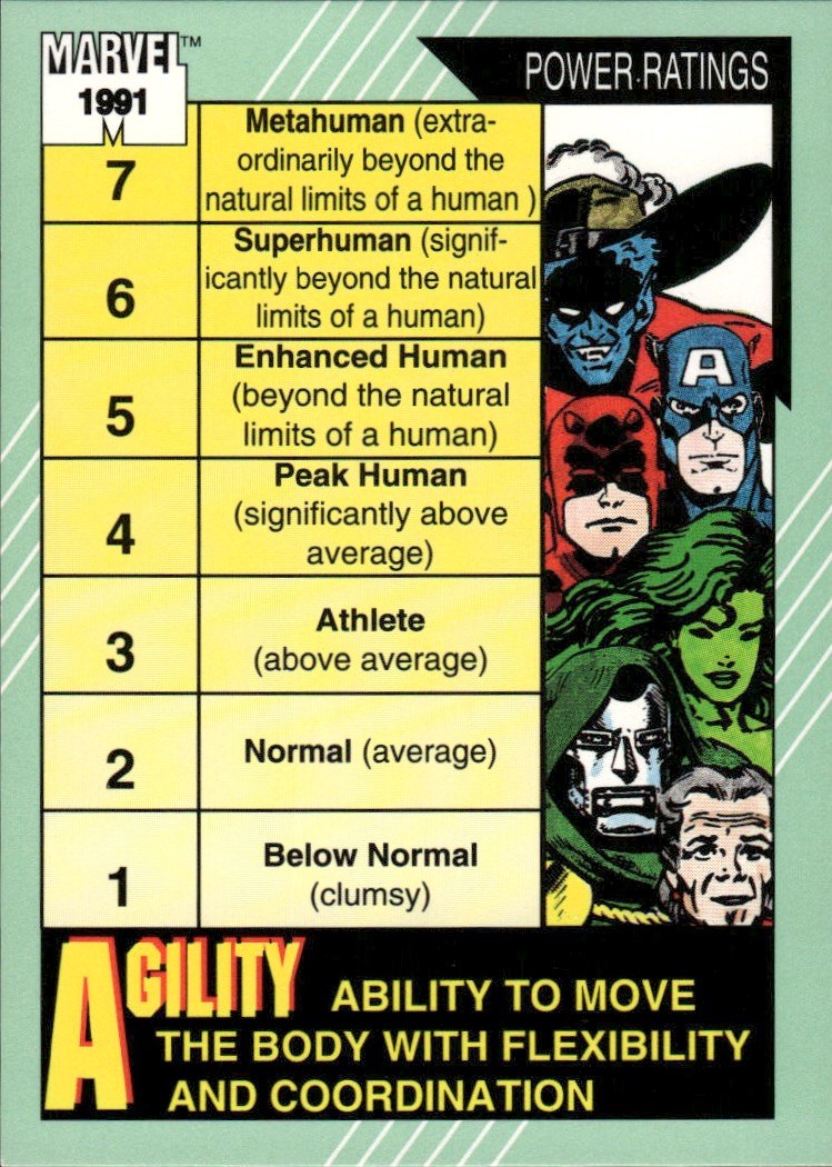 1991 Impel Marvel Universe II #160 Agility / Stamina