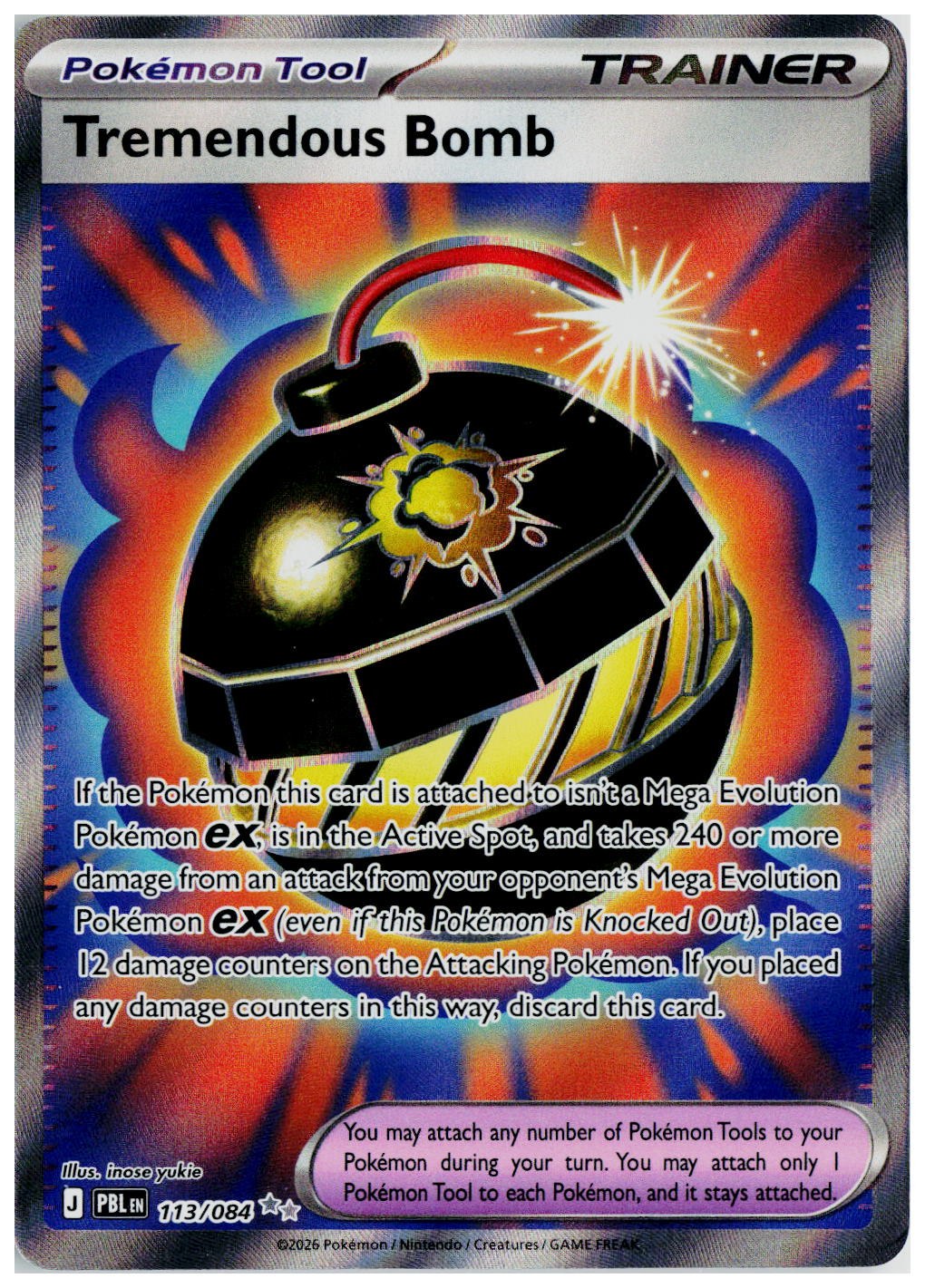 2026 Pokemon ME05: Pitch Black #113 Tremendous Bomb