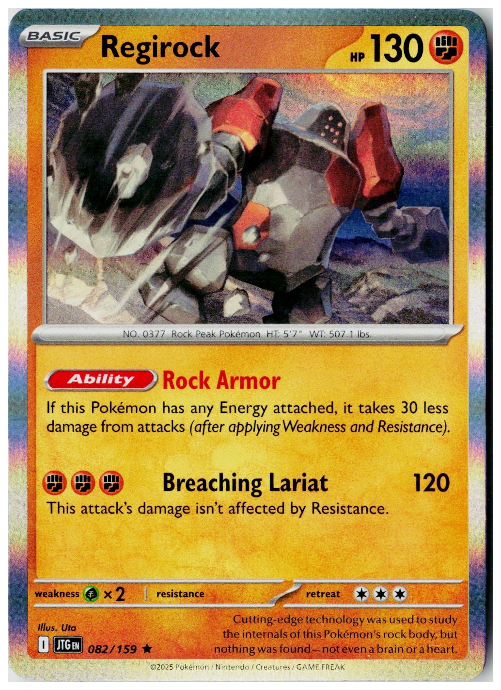 2025 Pokemon SV09: Journey Together Regirock Holo #082 /159