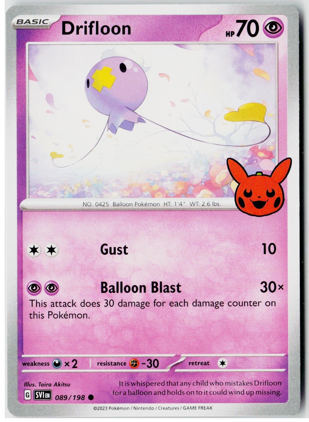 2023 Pokemon TTBB23: Trick or Trade BOOster Bundle #089 Drifloon