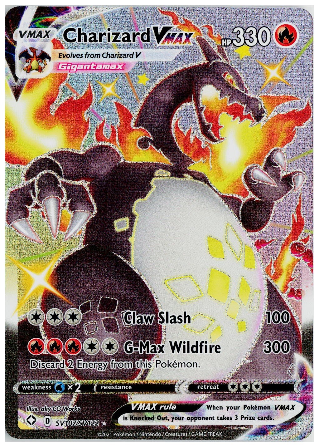 2021 Pokemon Shining Fates: Shiny Vault #SV107 Charizard VMAX