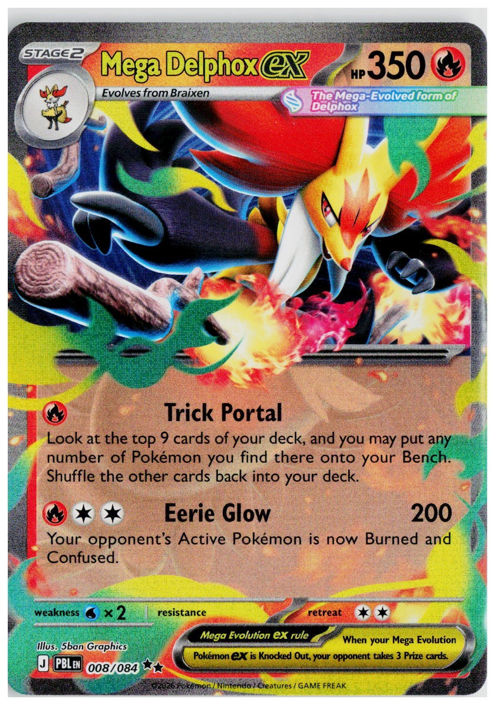 2026 Pokemon ME05: Pitch Black #008 Mega Delphox ex