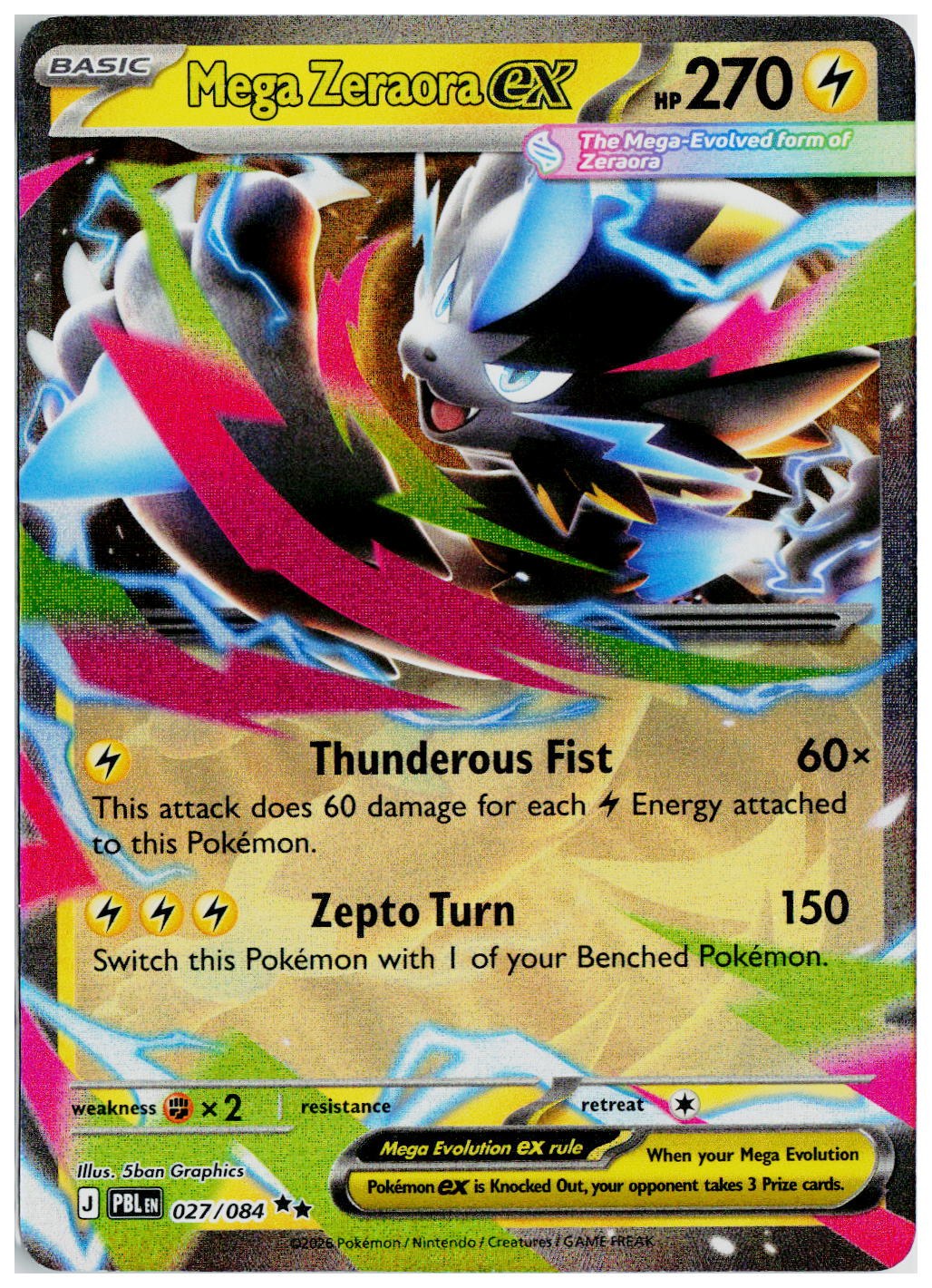 2026 Pokemon ME05: Pitch Black #027 Mega Zeraora ex