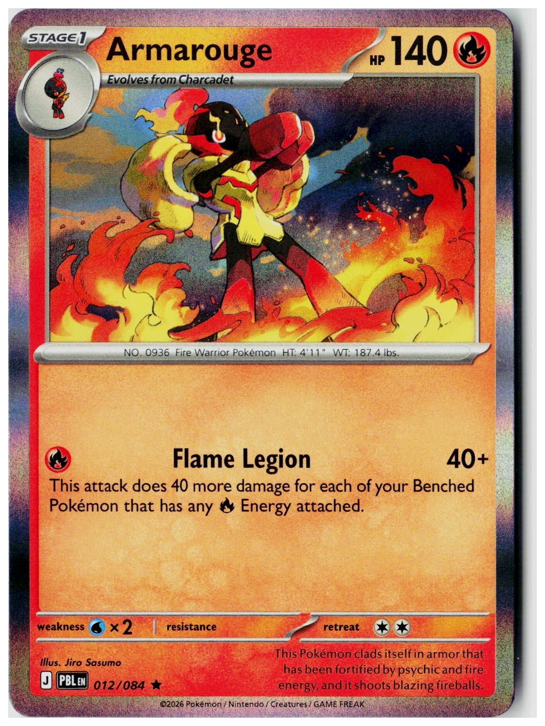 2026 Pokemon ME05: Pitch Black Armarouge Holo #012 /84