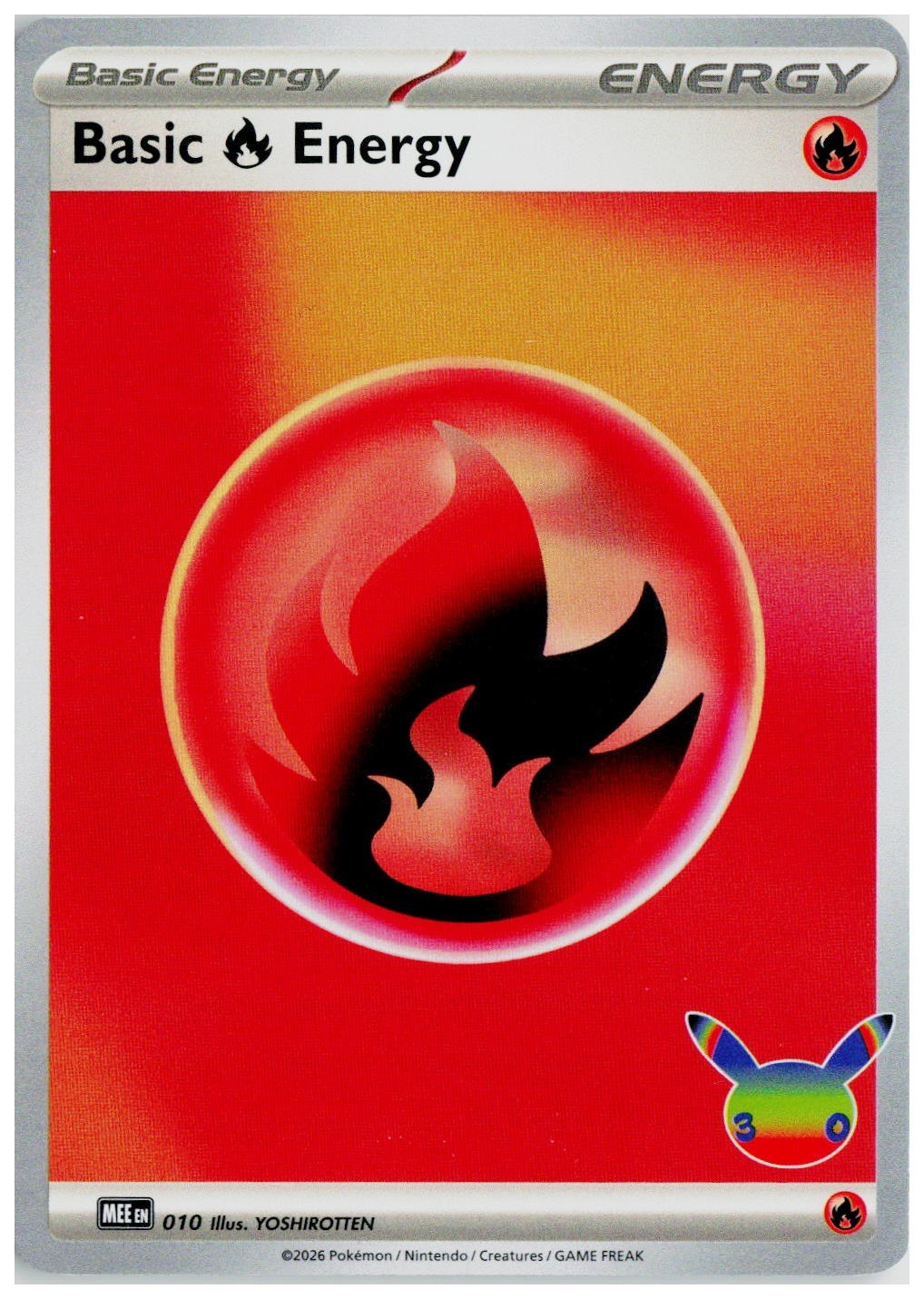 2026 Pokemon MEE: Mega Evolution Energies #010 Basic Fire Energy