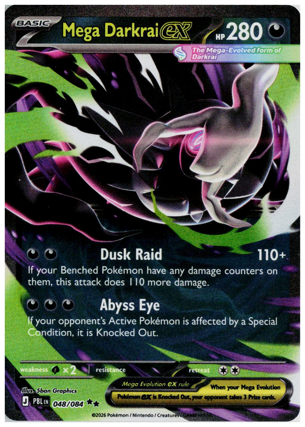 2026 Pokemon ME05: Pitch Black #048 Mega Darkrai ex