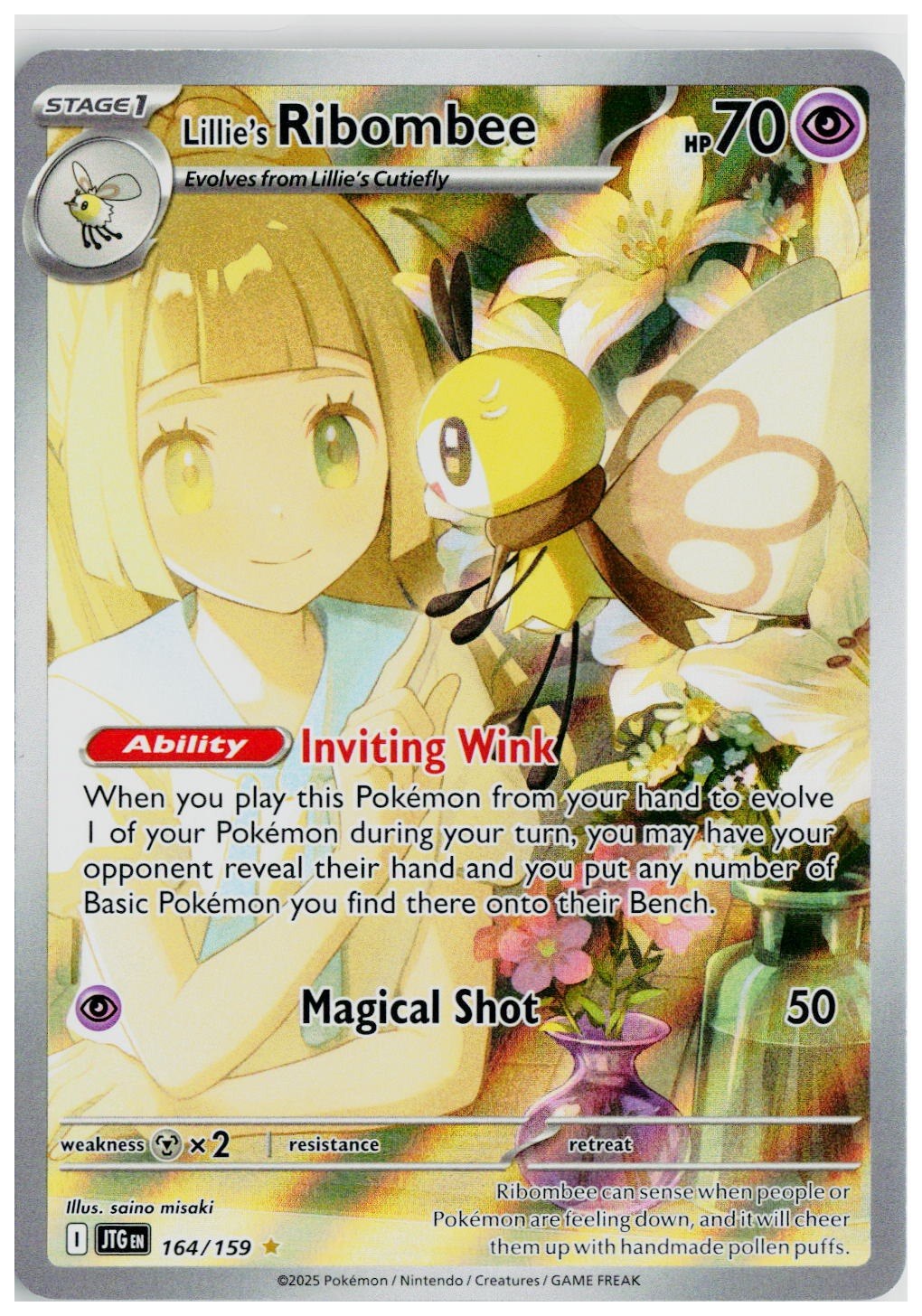 2025 Pokemon SV09: Journey Together #164 Lillie's Ribombee