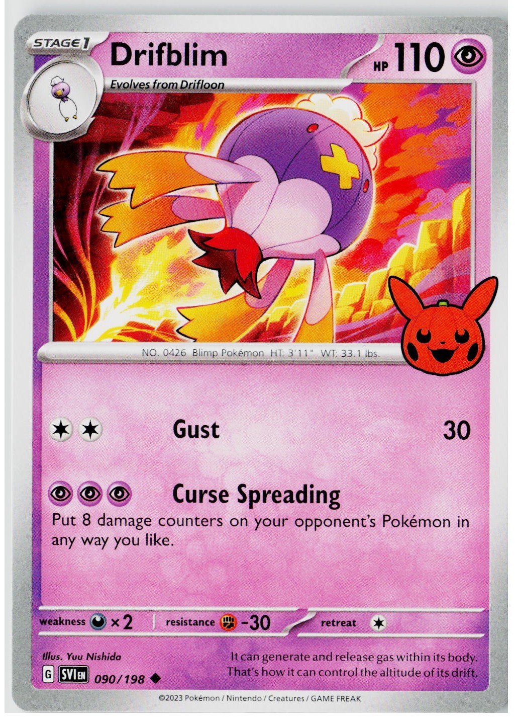 2023 Pokemon TTBB23: Trick or Trade BOOster Bundle #090 Drifblim