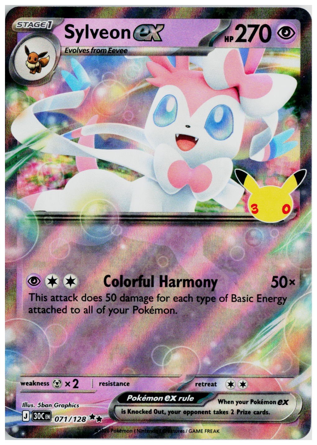 2026 Pokemon ME: 30th Celebration #071 Sylveon ex