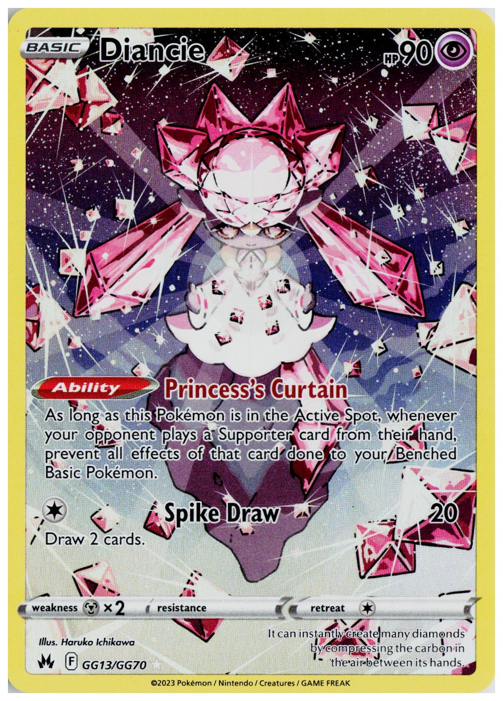 2019 Pokemon SWSH: Crown Zenith: Galarian Gallery #GG13 Diancie