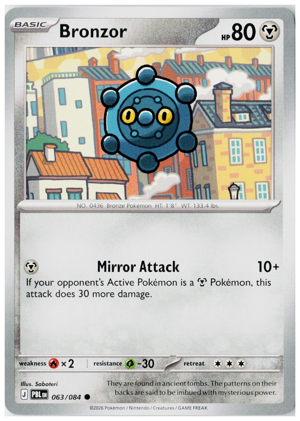 2026 Pokemon ME05: Pitch Black Bronzor Holo #063 /84