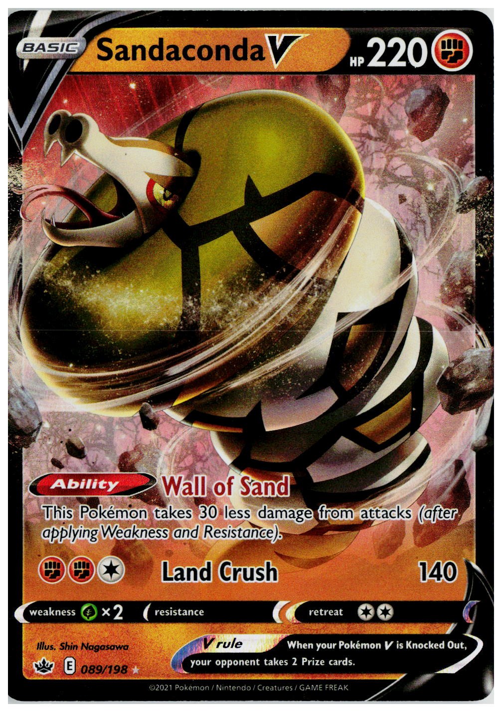 2021 Pokemon SWSH06: Chilling Reign #089 Sandaconda V