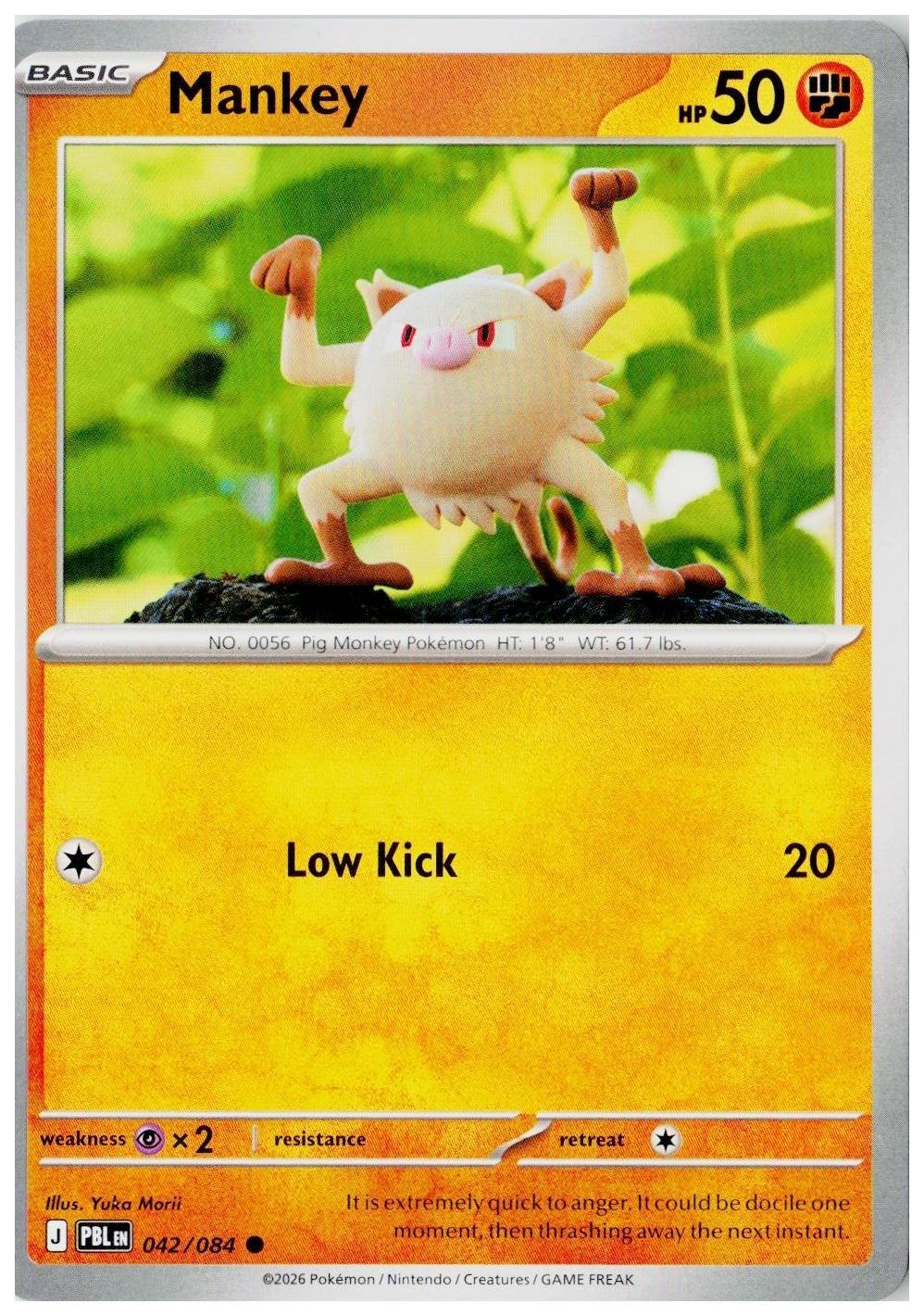 2026 Pokemon ME05: Pitch Black Mankey Holo #042 /84