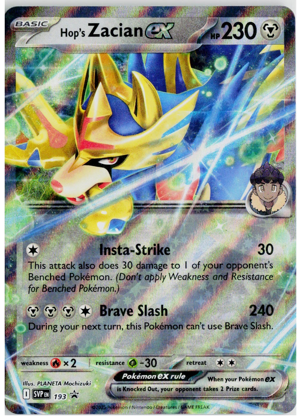 2022 Pokemon SV: Scarlet & Violet Promo Cards #193 Hop's Zacian ex