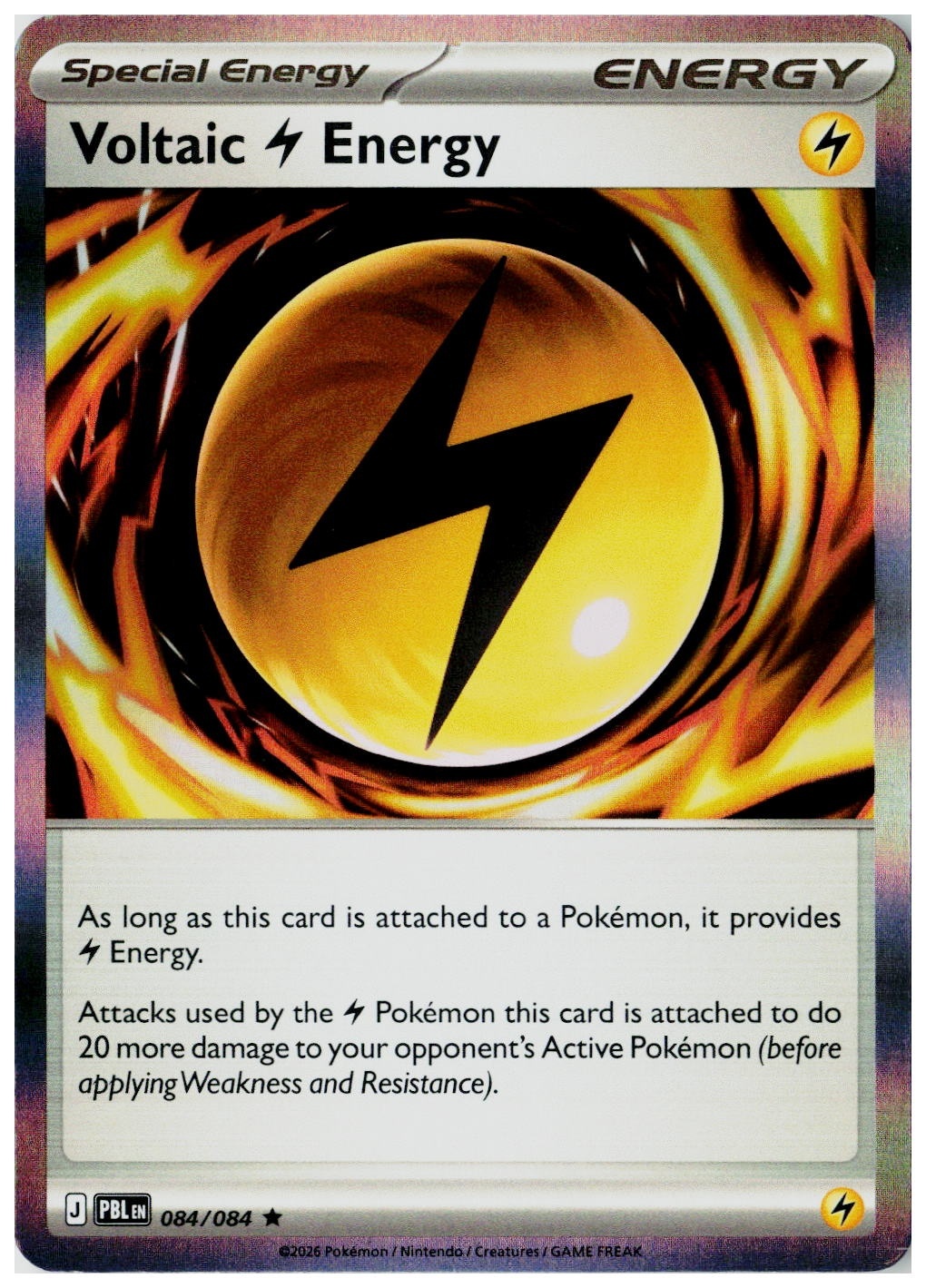 2026 Pokemon ME05: Pitch Black Special Voltaic Energy Holo #084 /84