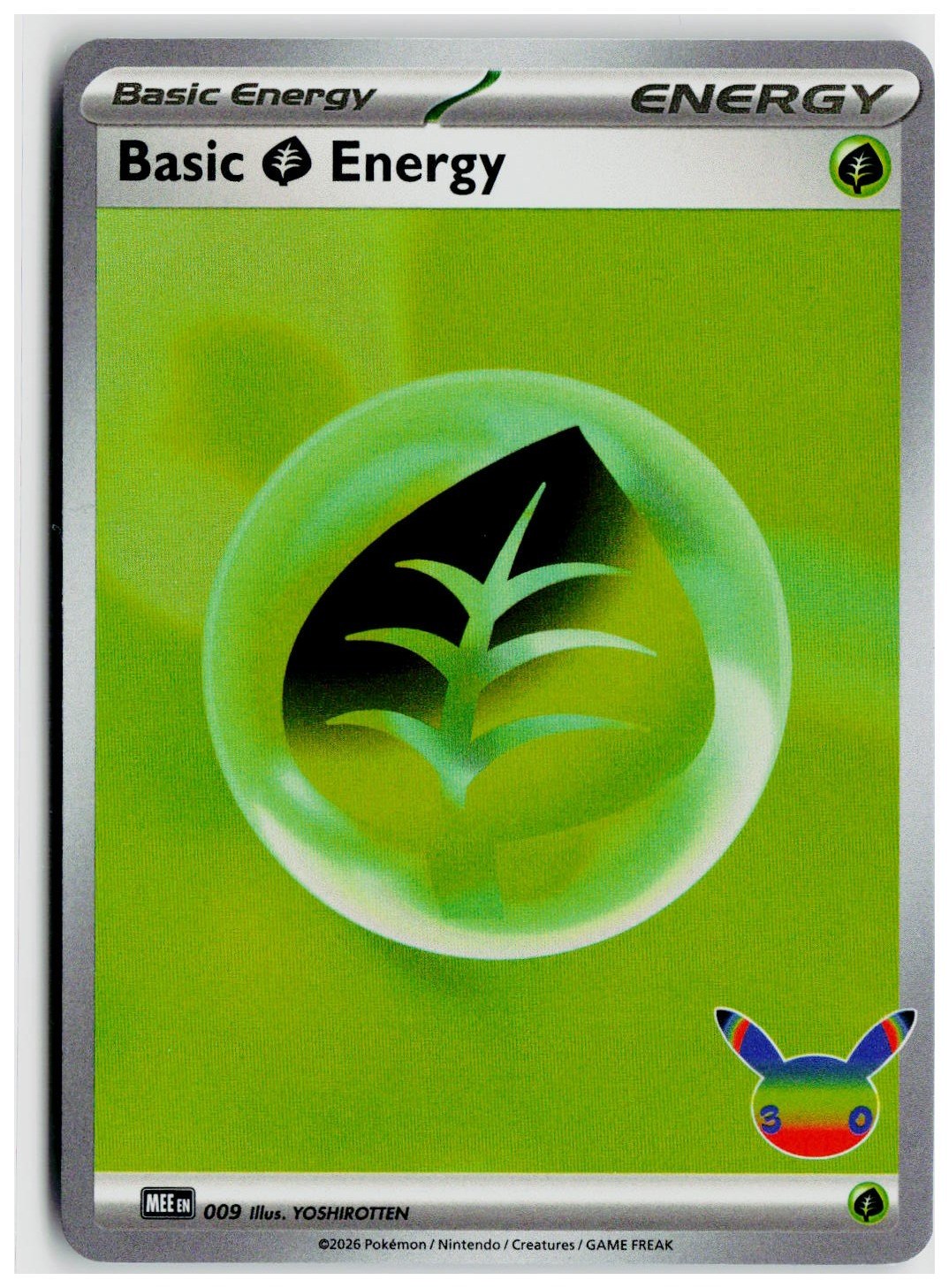 2026 Pokemon MEE: Mega Evolution Energies #009 Basic Grass Energy
