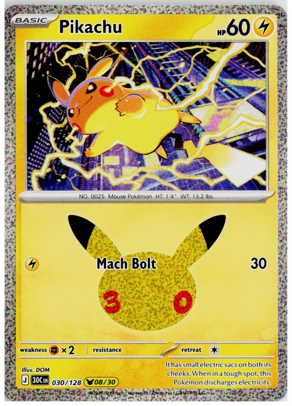 2026 Pokemon ME: 30th Celebration #030 Pikachu
