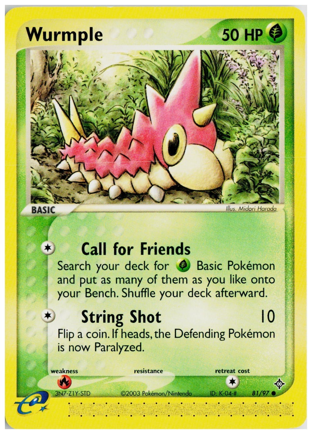 2003 Pokemon EX Dragon #81 Wurmple