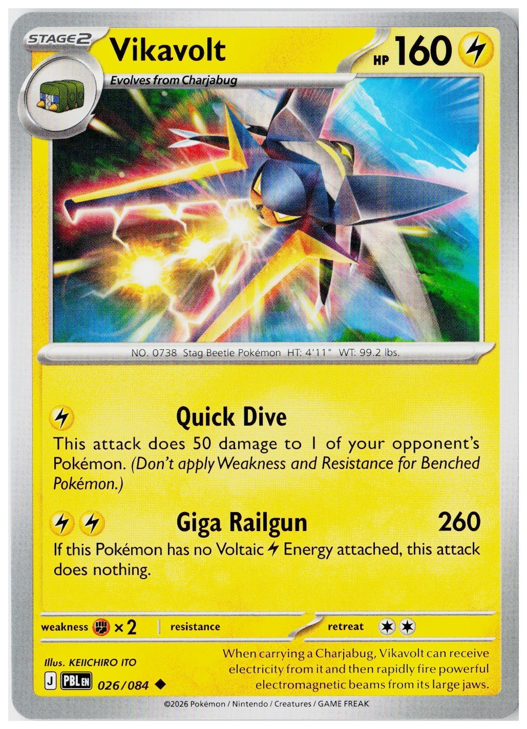 2026 Pokemon ME05: Pitch Black #026 Vikavolt
