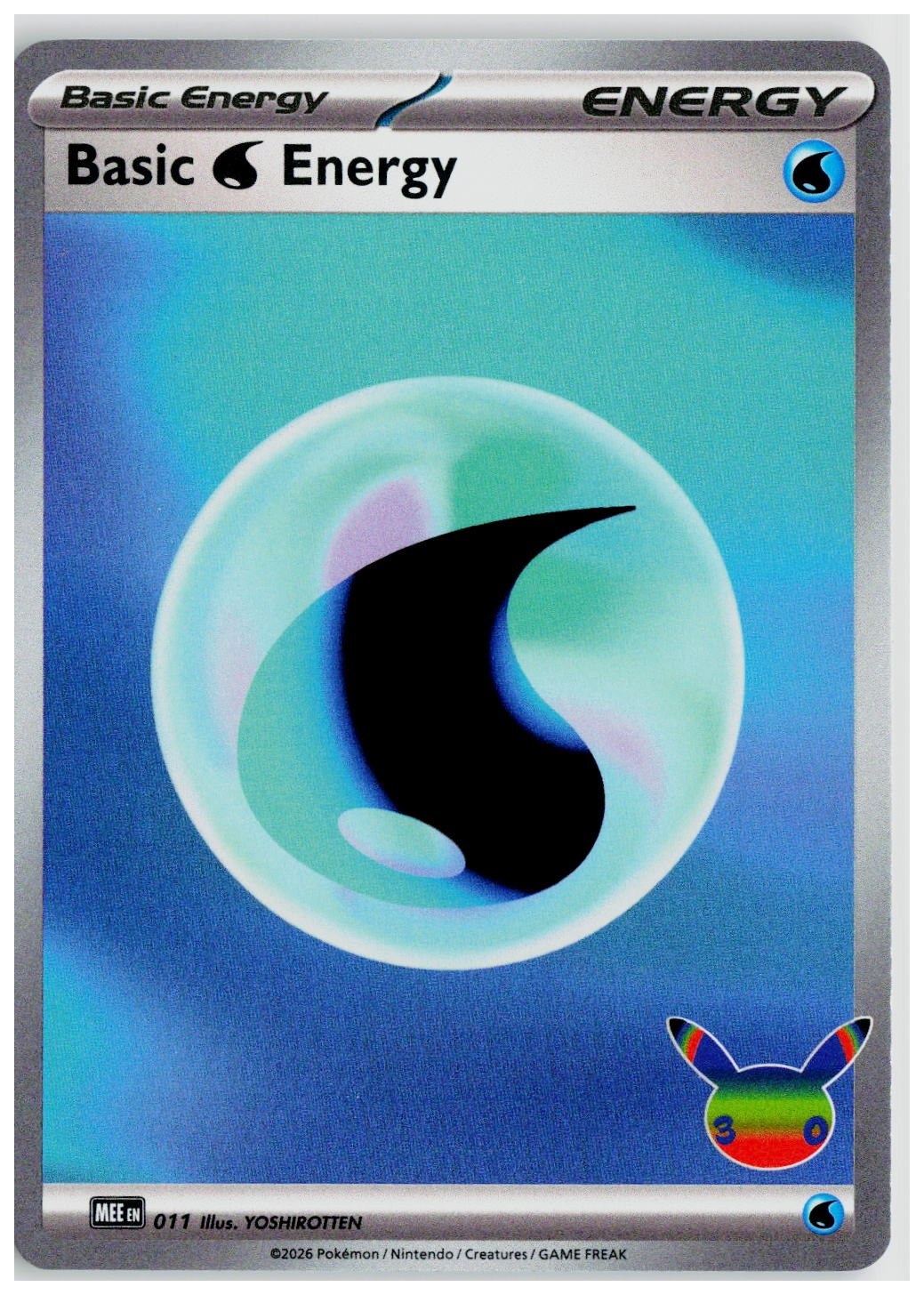 2026 Pokemon MEE: Mega Evolution Energies #011 Basic Water Energy
