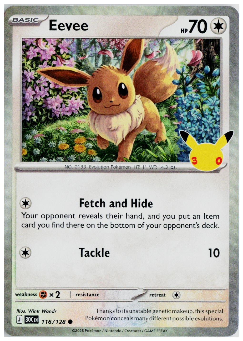 2026 Pokemon ME: 30th Celebration #116 Eevee