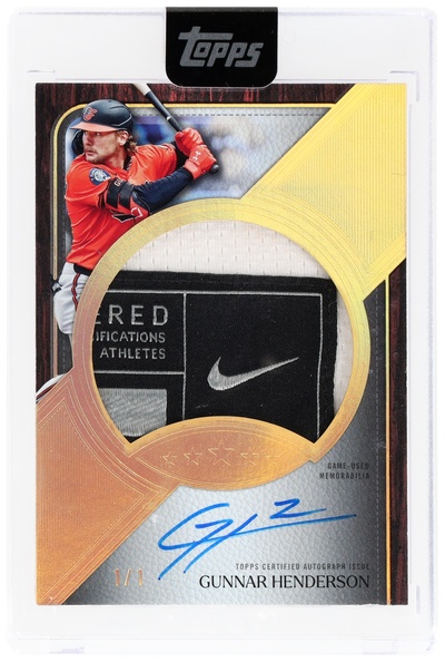 2025 Topps Five Star Jumbo Prime Autographs Manufacturer Patch Gunnar Henderson #JPAGH 1/1 FACTORY S