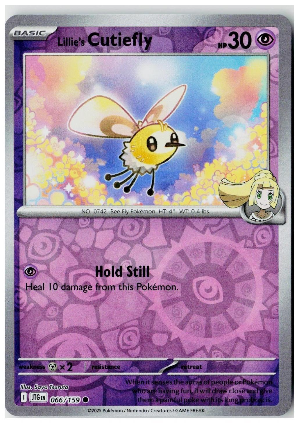 2025 Pokemon SV09: Journey Together Lillie's Cutiefly Reverse Holo #066 /159