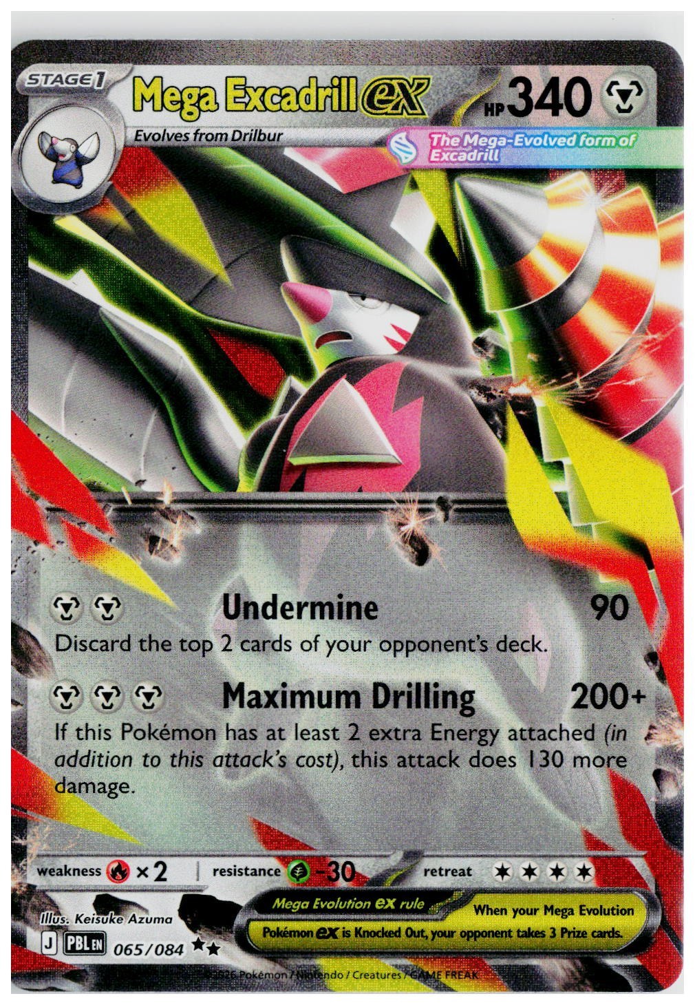 2026 Pokemon ME05: Pitch Black #065 Mega Excadrill ex