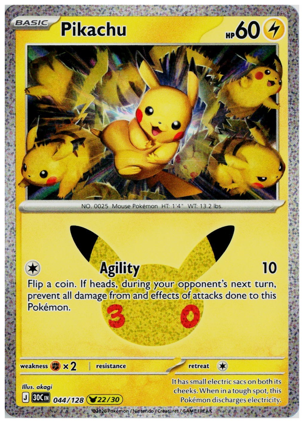 2026 Pokemon ME: 30th Celebration #044 Pikachu