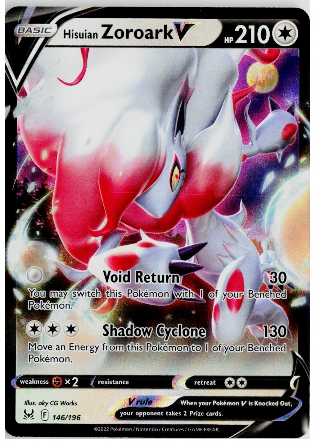 2022 Pokemon SWSH11: Lost Origin #146 Hisuian Zoroark V