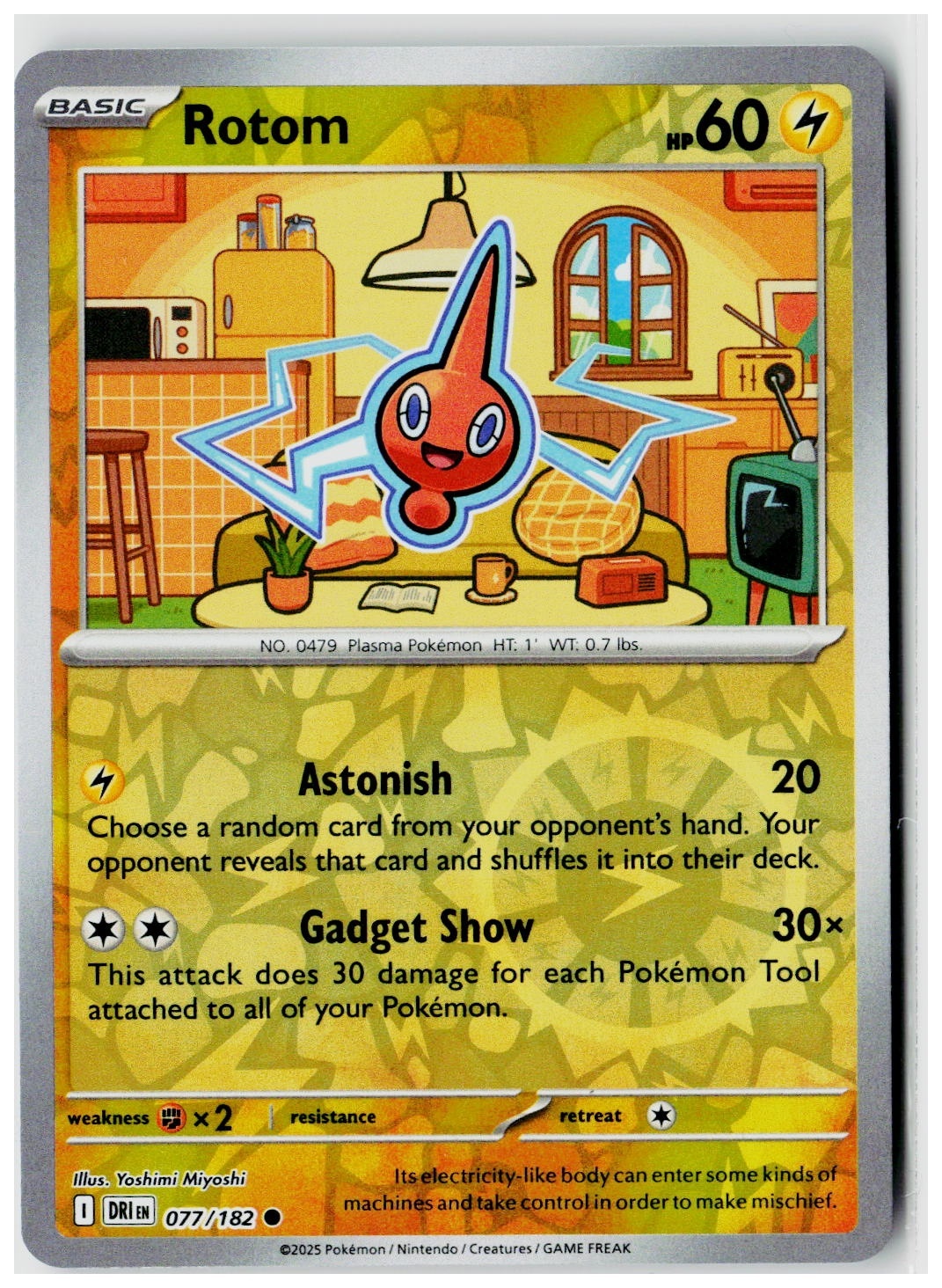 2025 Pokemon SV10: Destined Rivals Rotom Reverse Holo #077 /182